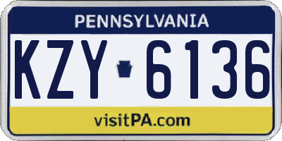 PA license plate KZY6136