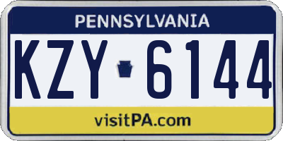 PA license plate KZY6144