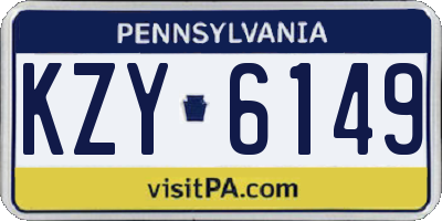 PA license plate KZY6149