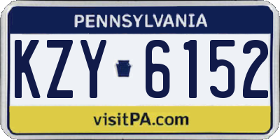 PA license plate KZY6152