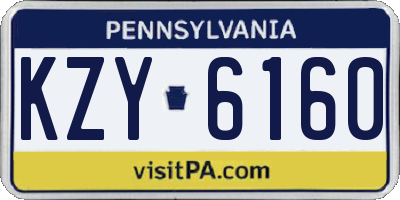 PA license plate KZY6160