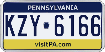 PA license plate KZY6166