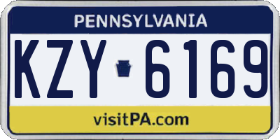 PA license plate KZY6169
