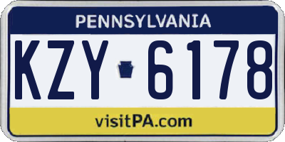 PA license plate KZY6178