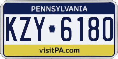 PA license plate KZY6180