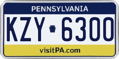 PA license plate KZY6300
