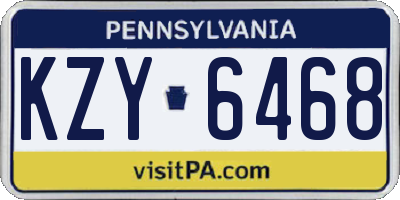 PA license plate KZY6468