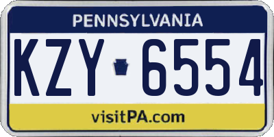 PA license plate KZY6554