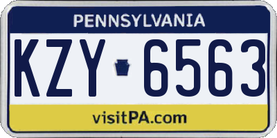 PA license plate KZY6563
