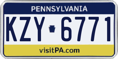 PA license plate KZY6771