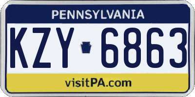 PA license plate KZY6863