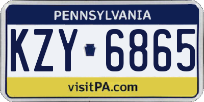 PA license plate KZY6865