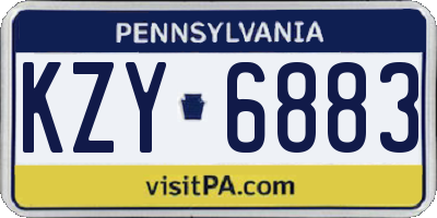PA license plate KZY6883