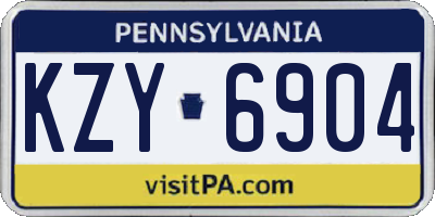 PA license plate KZY6904