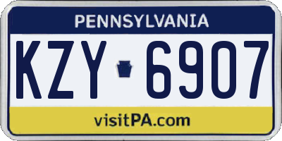PA license plate KZY6907
