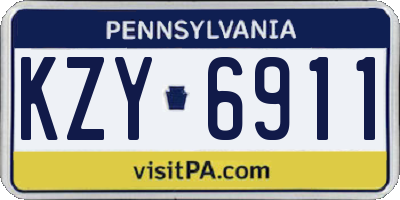 PA license plate KZY6911