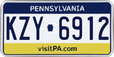 PA license plate KZY6912