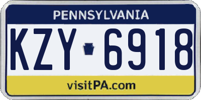 PA license plate KZY6918