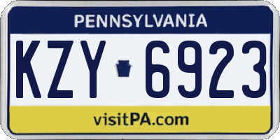 PA license plate KZY6923