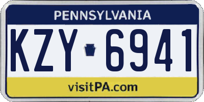 PA license plate KZY6941