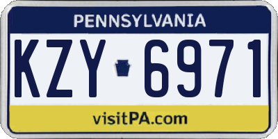 PA license plate KZY6971