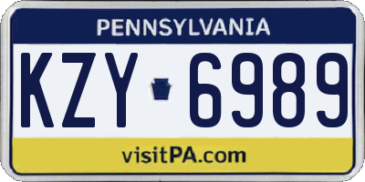 PA license plate KZY6989