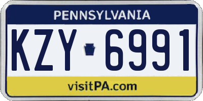 PA license plate KZY6991