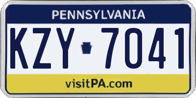 PA license plate KZY7041
