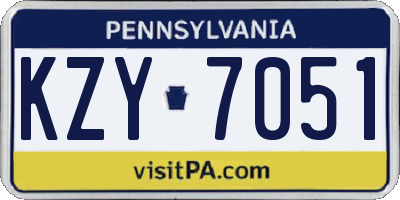 PA license plate KZY7051