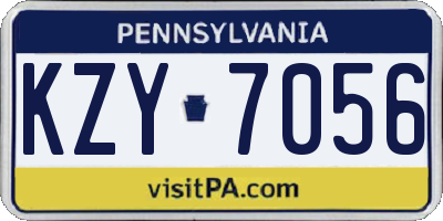 PA license plate KZY7056