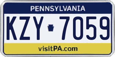 PA license plate KZY7059