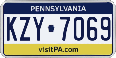 PA license plate KZY7069