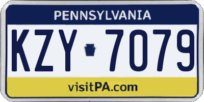 PA license plate KZY7079