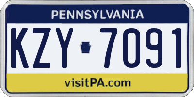 PA license plate KZY7091