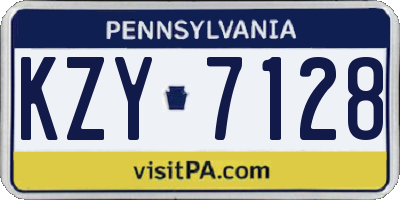 PA license plate KZY7128