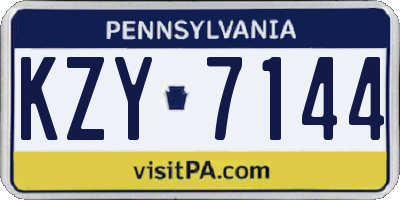 PA license plate KZY7144