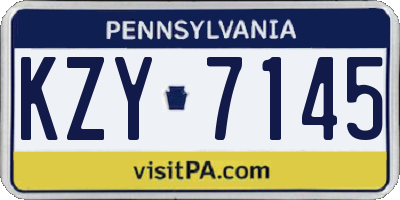 PA license plate KZY7145