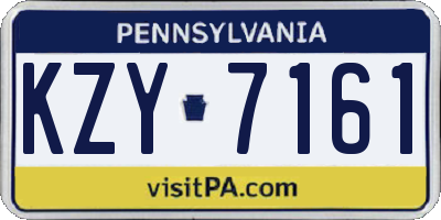 PA license plate KZY7161