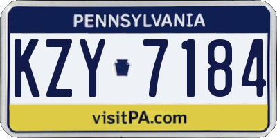 PA license plate KZY7184