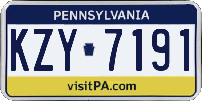 PA license plate KZY7191