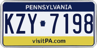 PA license plate KZY7198