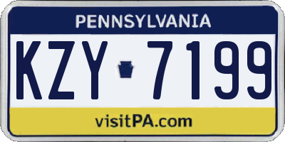 PA license plate KZY7199