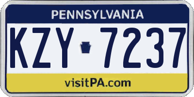 PA license plate KZY7237