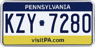 PA license plate KZY7280