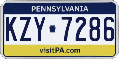 PA license plate KZY7286