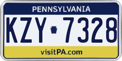 PA license plate KZY7328