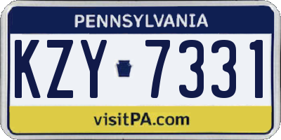 PA license plate KZY7331