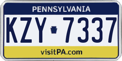 PA license plate KZY7337