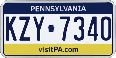 PA license plate KZY7340