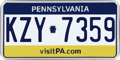 PA license plate KZY7359